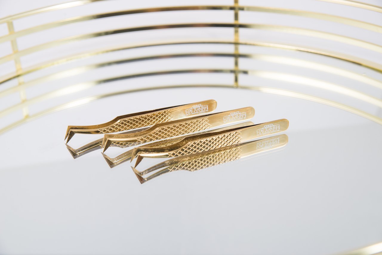 The Royal Gold "FAN ME" Tweezer - Pack of 5 - UK LASH GLOBAL